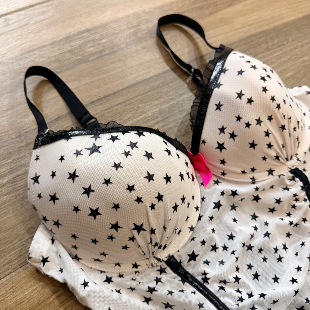 Passion Forever Star Print Corset Style Camisole Top XL, White, Black, Pink - Picture 5 of 14